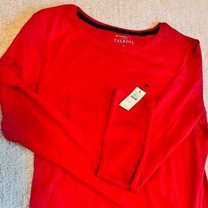 NWT Talbots red long sleeve tee- Size 4